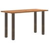 vidaXL Dining Table Light brown Solid oak wood, Powder-coated steel Large