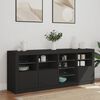 vidaXL Sideboard Black Engineered wood, Glass Large Sideboard
