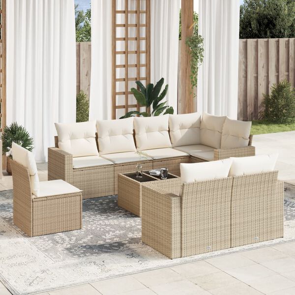 vidaXL Garden Sofa Set Beige and Cream White