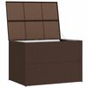 vidaXL Outdoor Storage Box Brown PE Rattan, Powder-Coated Steel Large