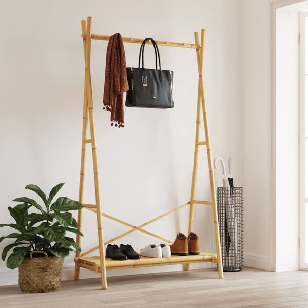 vidaXL Clothes Rack Natural Bamboo Bamboo 40.2 x 19.7 x 74.8 in