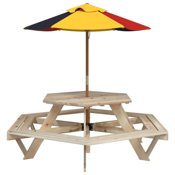 vidaXL Picnic Table Multicolor wood and polyester