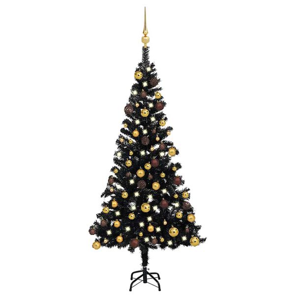 vidaXL Artificial Christmas Tree Black PVC Medium