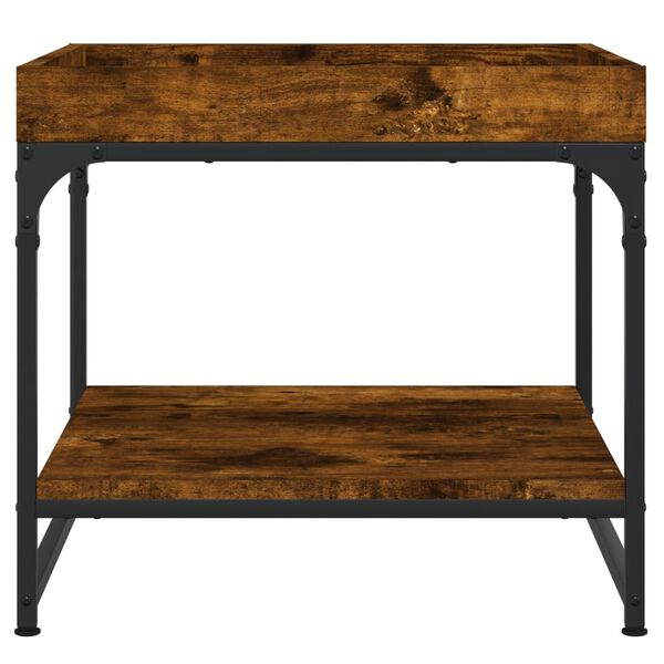 vidaXL Coffee Table Smoked Oak Engineered Wood and Iron Medium