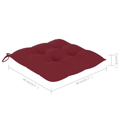 vidaXL Chair Cushions 4 pcs Wine Red 15.7"x15.7"x2.8" Fabric