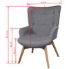 vidaXL Armchair Grey Polyester Medium Durable Armchair Rectangular