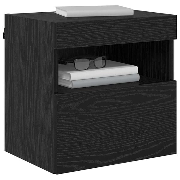 vidaXL TV Wall Cabinets 2 pcs Black Oak 15.75 x 11.81 x 15.75 in