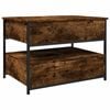 vidaXL Coffee Table Smoked Oak 27.6"x19.7"x19.7" Engineered Wood and Metal