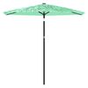 vidaXL Garden Parasol Green Polyester, Powder-Coated Steel, Straw Large