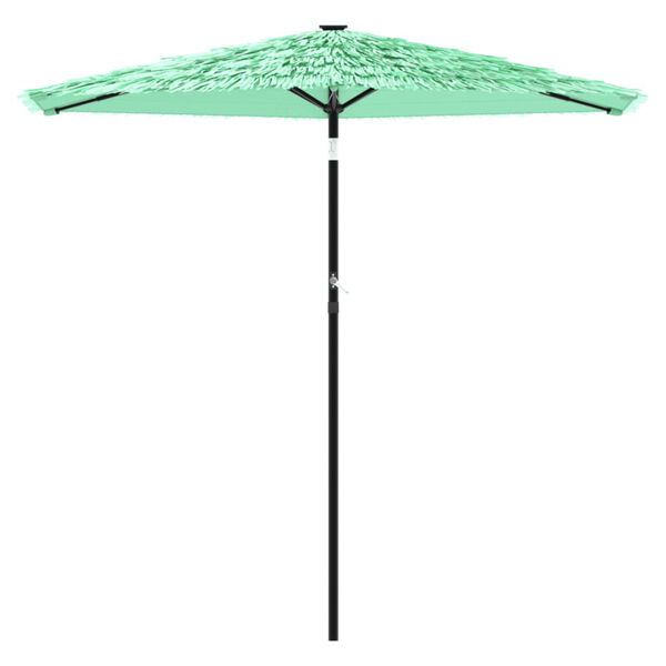 vidaXL Garden Parasol Green Polyester, Powder-Coated Steel, Straw Large