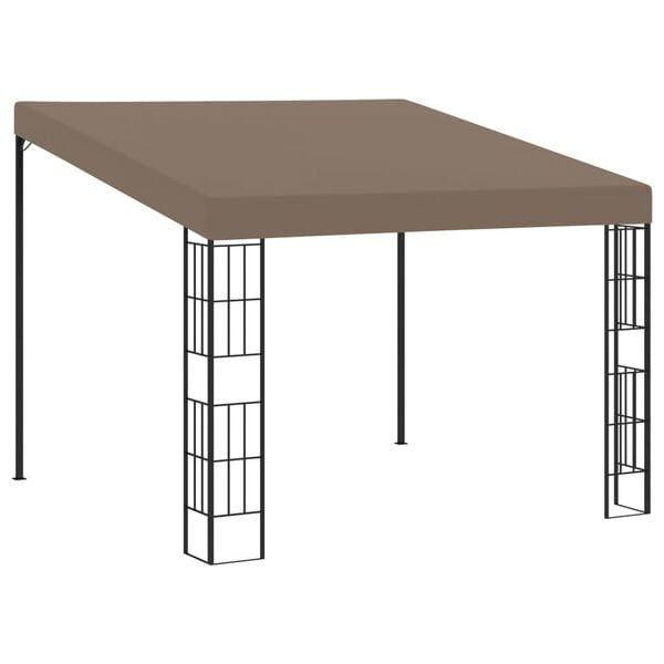 vidaXL Wall-mounted Gazebo Taupe Steel, Polyester Large Durable