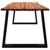 vidaXL Dining Table Natural wood with black legs