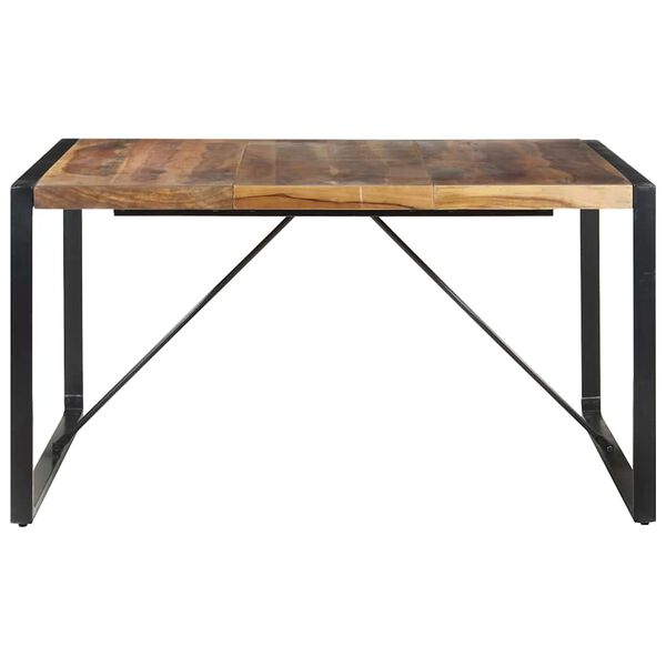 vidaXL Dining Table Natural wood, Black