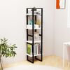 vidaXL Book Cabinet White, Black Solid Pine Wood, Metal Medium