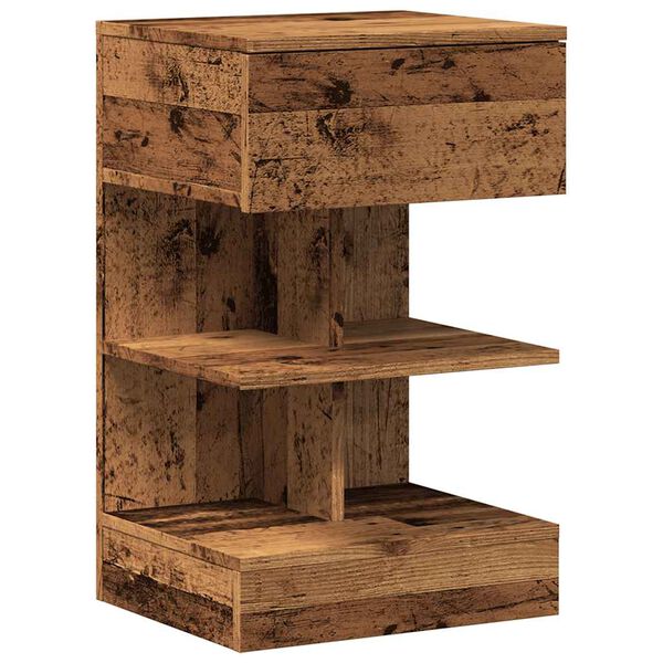 vidaXL Bedside Cabinet Old wood Engineered wood Regular Bedside Cabinet