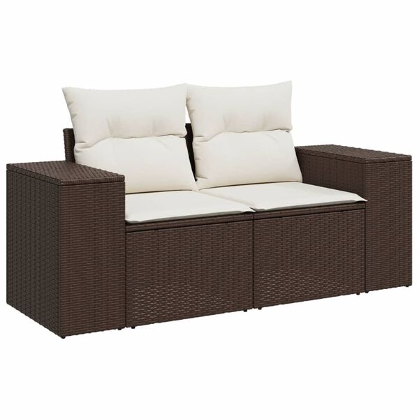 vidaXL Garden Sofa Set Brown