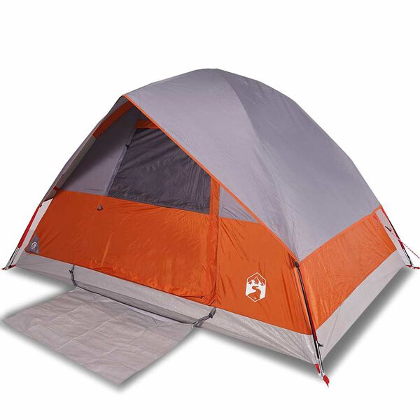 vidaXL Camping Tent Dome 4-Person Orange Waterproof