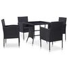 vidaXL Garden Table And Chair Black