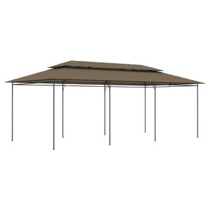 vidaXL Gazebo Taupe Tubular steel frame, Polyester fabric with PA coating
