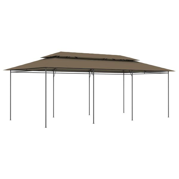 vidaXL Gazebo Taupe Tubular steel frame, Polyester fabric with PA coating