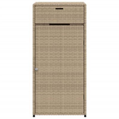 vidaXL Patio Storage Cabinet Beige 21.7"x21.7"x43.7" Poly Rattan