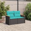 vidaXL Garden Sofa Black, Blue