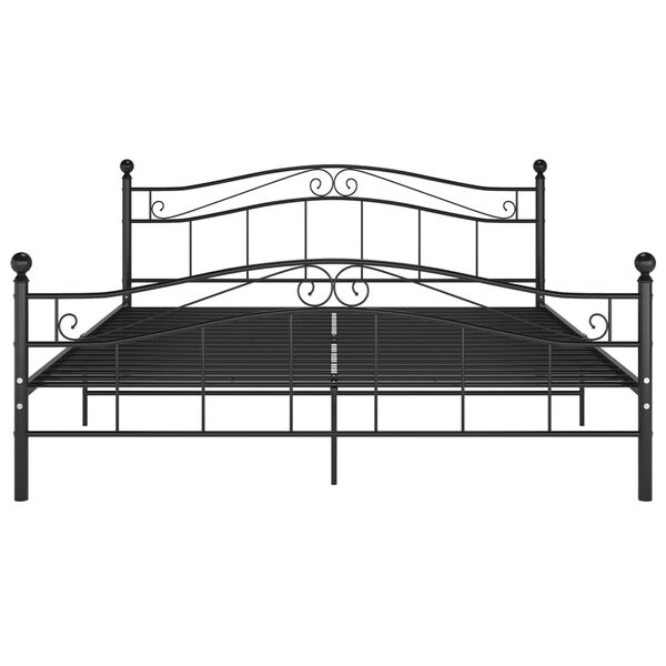 vidaXL Bed Frame Black Powder-coated metal Full Tough Bed Frame