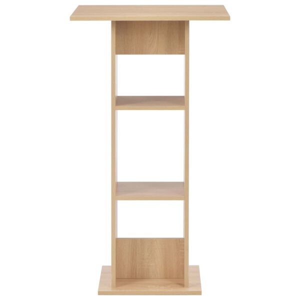 vidaXL Bar Table Oak Engineered Wood 23.6 x 23.6 x 43.3 in Bar Table