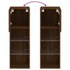 vidaXL TV Cabinet Set of 2 Brown oak Engineered wood, glass Medium