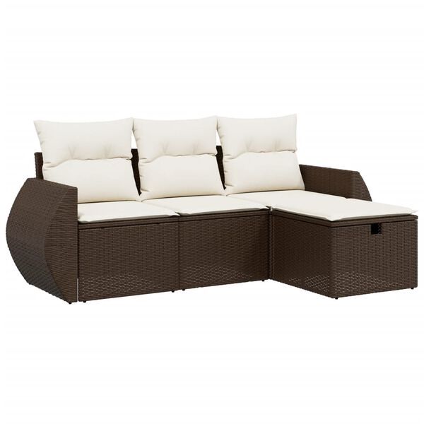 vidaXL Garden Sofa Set Brown Poly Rattan Large Modular Garden Sofa Set