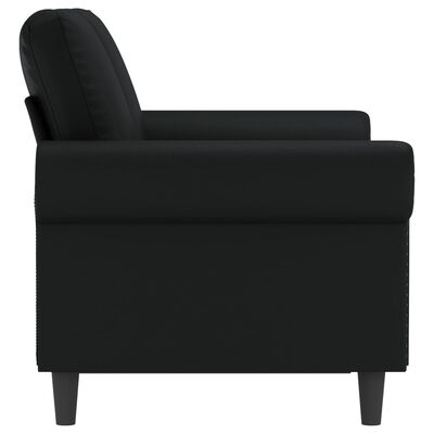 vidaXL 2-Seater Sofa Black 47.2" Faux Leather