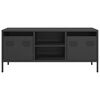 vidaXL TV Cabinet Black Cold-rolled steel 39.8 x 15.4 x 17.1 in