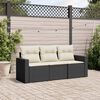 vidaXL Garden Sofa Set Black Sofa, Cream Cushions
