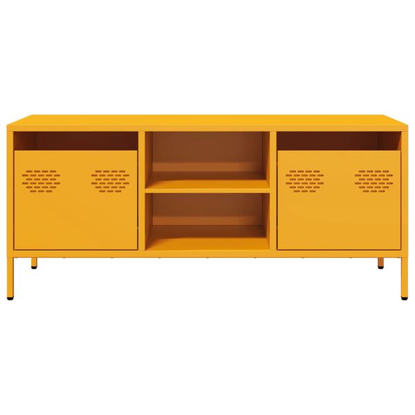 vidaXL TV Cabinet Mustard Yellow Cold-rolled Steel Medium TV Cabinet