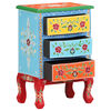 vidaXL Bedside Cabinet Multicolor Solid mango wood 15.7x11.8x23.6 in