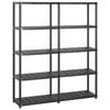 vidaXL Storage Shelf 5-Tier Black 55.9x15.0x66.9" Plastic (2x147684)