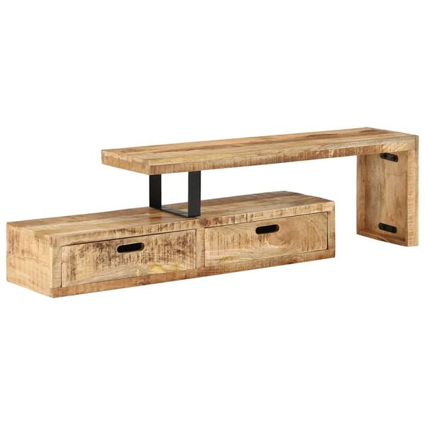 vidaXL TV Stand Natural Wood Solid Mango Wood Medium Rectangular