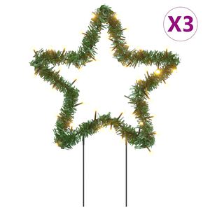 vidaXL Christmas Light Decoration Set of 3 Warm White Iron, PVC