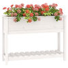 vidaXL Planter White Solid pine wood Medium Planter Rectangular