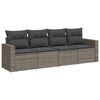 vidaXL Garden Sofa Set Grey PE Rattan, Powder-Coated Steel Large Modular