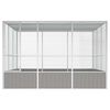 vidaXL Bird Cage Grey Galvanized Steel Large Bird Cage Rectangular