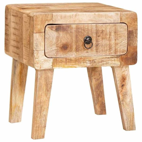 vidaXL End Table Brown 15.75 x 12.60 x 18.11 in Solid Mango Wood