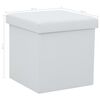 vidaXL Storage Stool Set of 2 White Faux Leather, MDF, Foam Medium