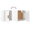 vidaXL Wall-mounted Bedside Cabinet High Gloss White Engineered Wood