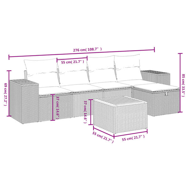 vidaXL Garden Sofa Set Grey