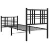 vidaXL Bed Frame Black Steel 29.5 x 75.0 in small single Bed Frame