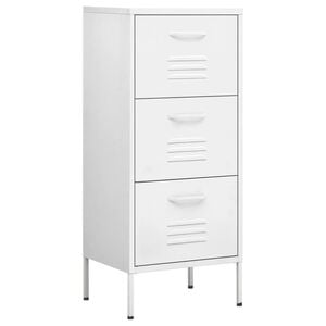 vidaXL Storage Cabinet White Steel Medium Ball-Bearing Storage Cabinet