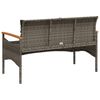 vidaXL Patio Bench with Cushions 45.7x24.6x29.1" Grey Poly Rattan