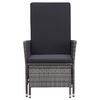 vidaXL Armchair Grey PE rattan Medium Adjustable Armrests Armchair