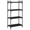 vidaXL Bookcase Black Engineered wood Medium Adjustable Feet Bookcase